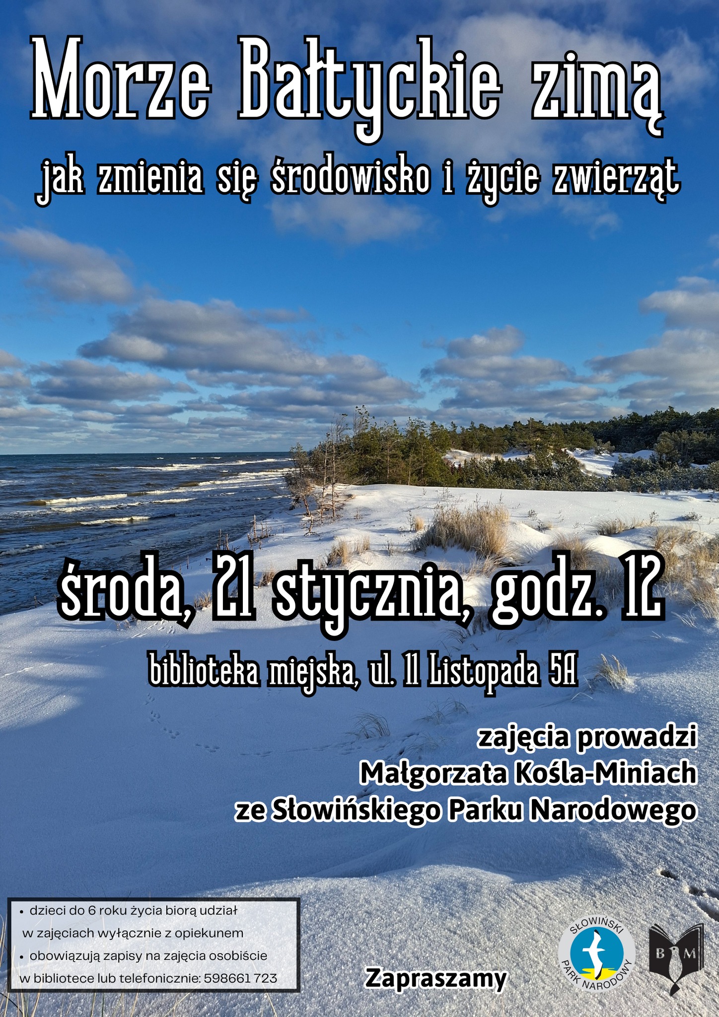 Już jutro w ramach ferii w bibliotece miejskiej spotkanie z Pani Małgorzatą Kośla-Miniach ze Słowiński Park… – zdjęcie 1