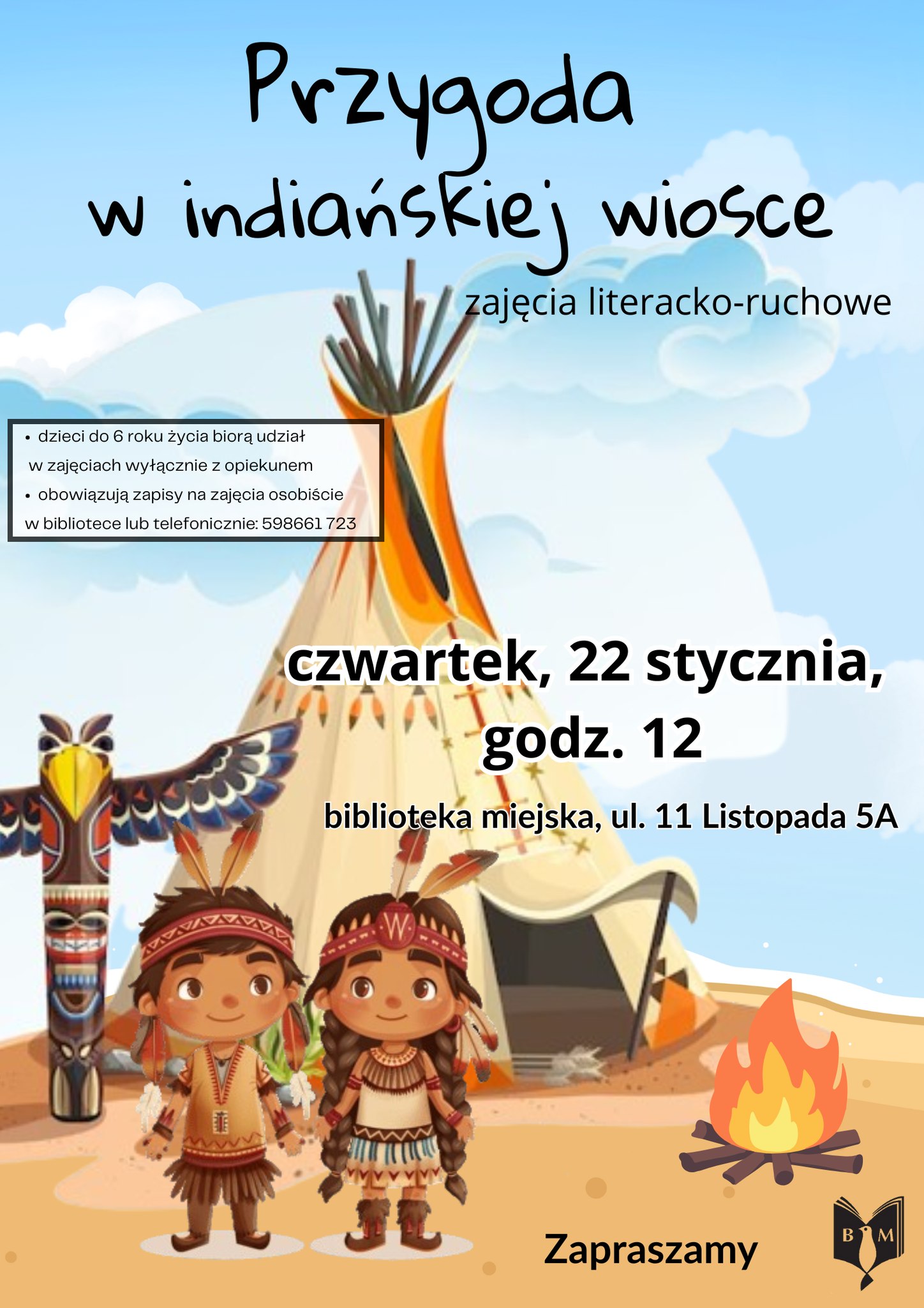 Już dzisiaj czeka nas „Przygoda w indiańskiej wiosce” czyli zajęcia literacko-ruchowe, dołączą do nas… – zdjęcie 1