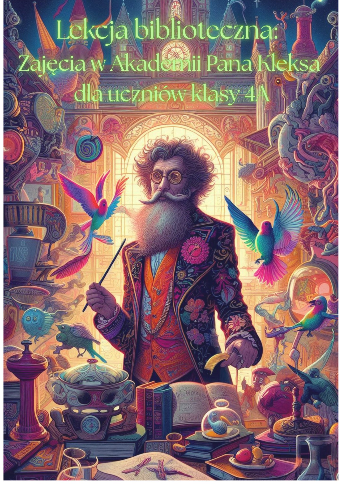 Dziś przed nami lekcja biblioteczna dla uczniów klasy 4A sprawdzająca ich wiedzę ze znajomości lektury Jana… – zdjęcie 1