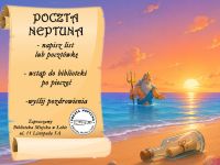 Przez okres wakacji w bibliotece działa Poczta Neptuna, gdzie można przybić na pocztówkę pamiątkową pieczęć – zdjęcie 1